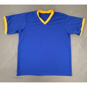 Vtg Seattle Mariners Colors Mens 3XL Royal Blue V-Neck Jersey Shirt Made in USA